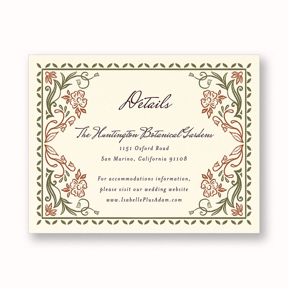 Ornamental Autumn Information Card
