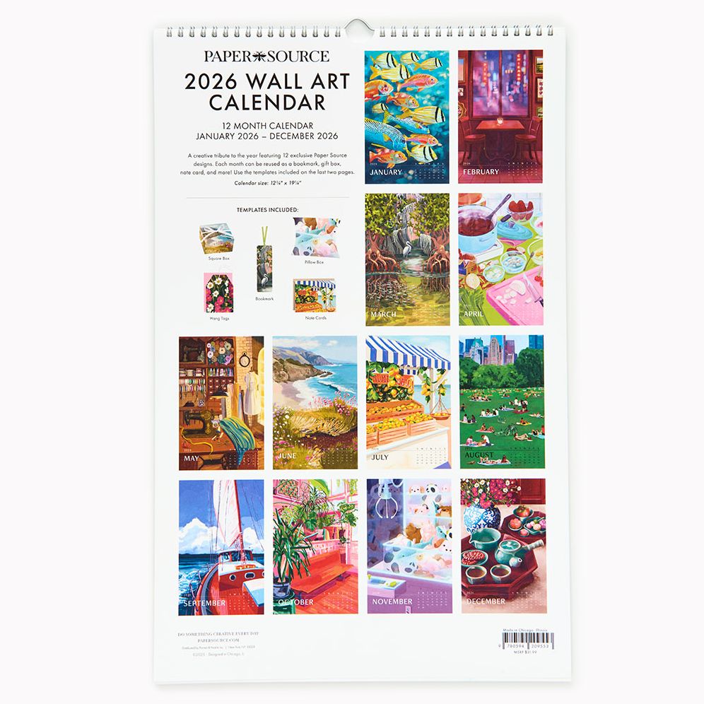 2026 Paper Source Wall Art Calendar - Image 2