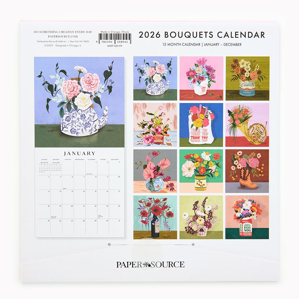 2026 Paper Source Floral Vase Calendar - Image 2
