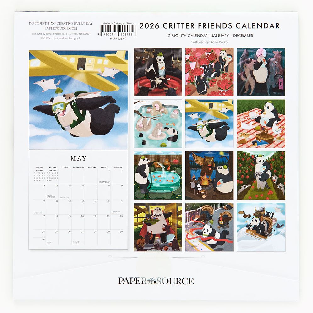 2026 Paper Source Critter Friends Calendar - Image 2