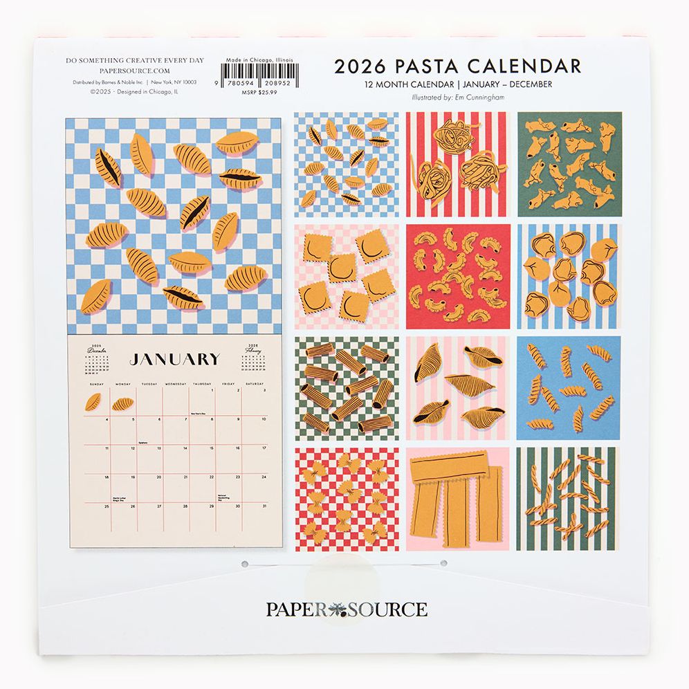 2026 Paper Source Pasta Calendar - Image 2