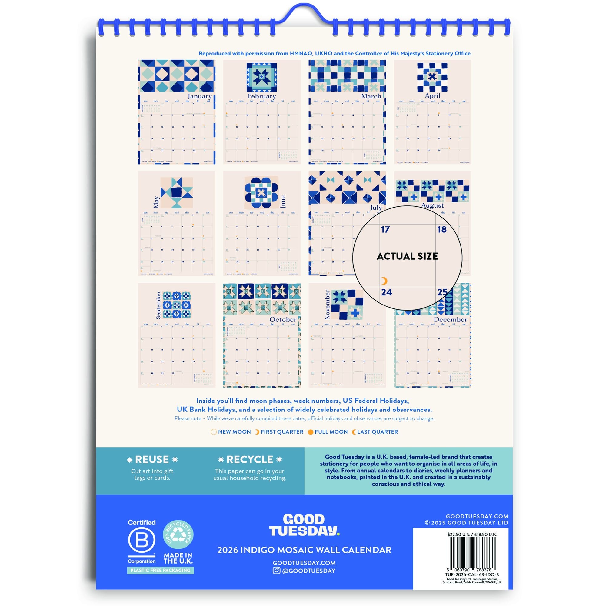 2026 Indigo A3 Calendar - Image 2