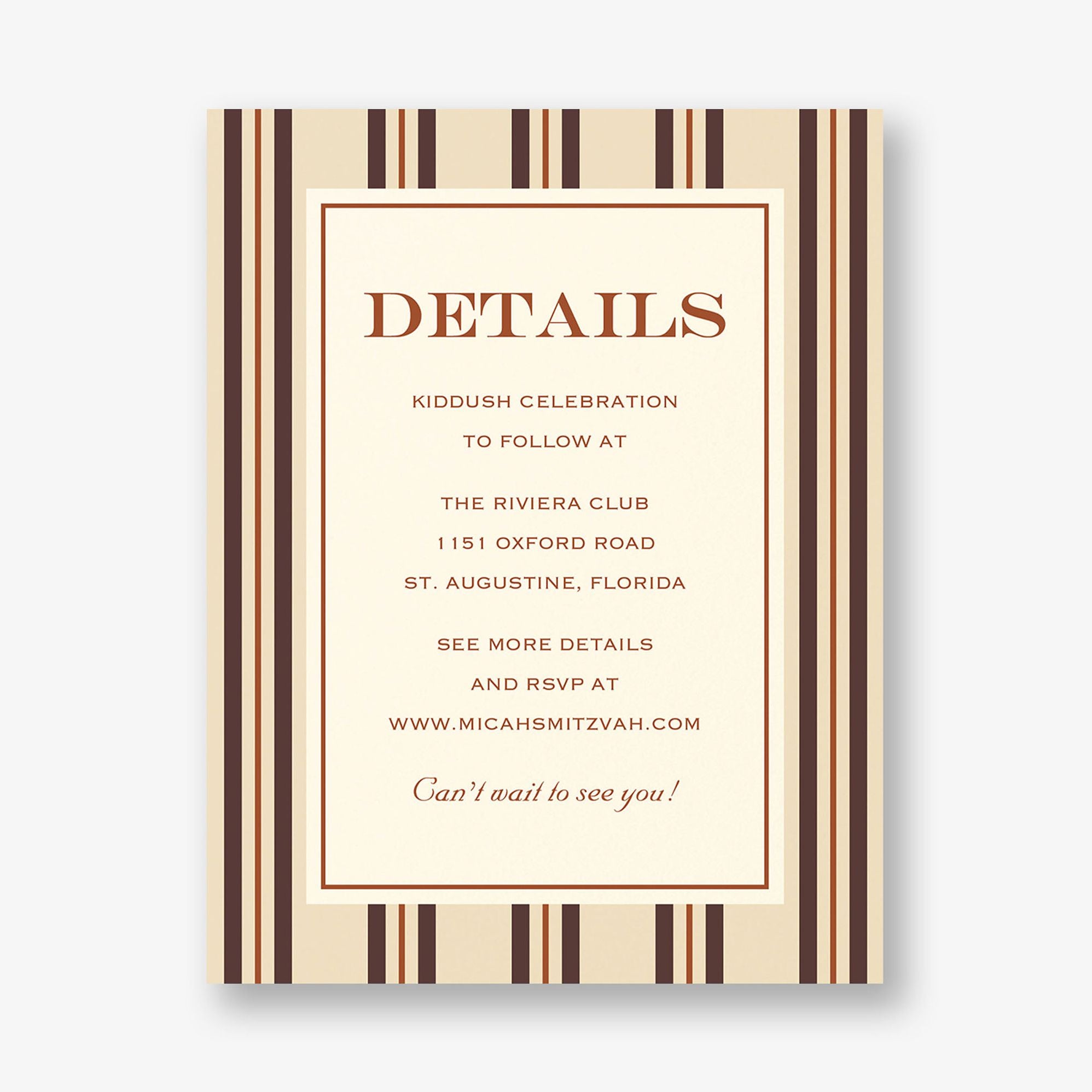 Pinstripe Bar Mitzvah Information