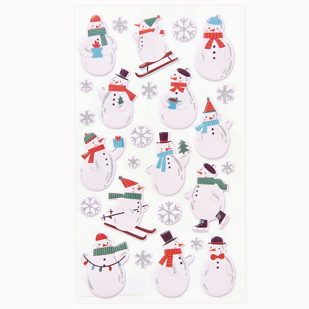 Jolly Snowmen Puffy Sticker Sheet - Image 2