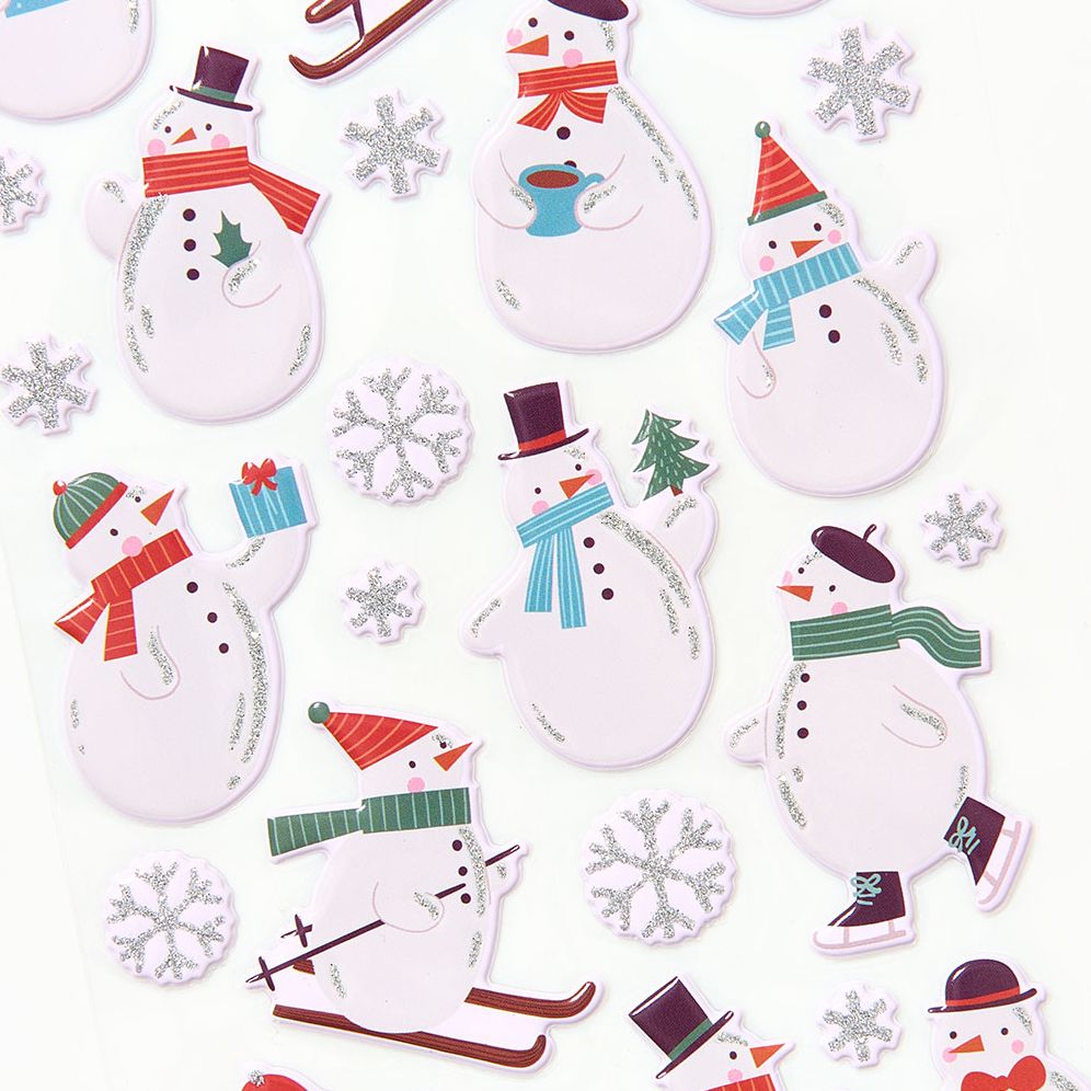 Jolly Snowmen Puffy Sticker Sheet - Image 3