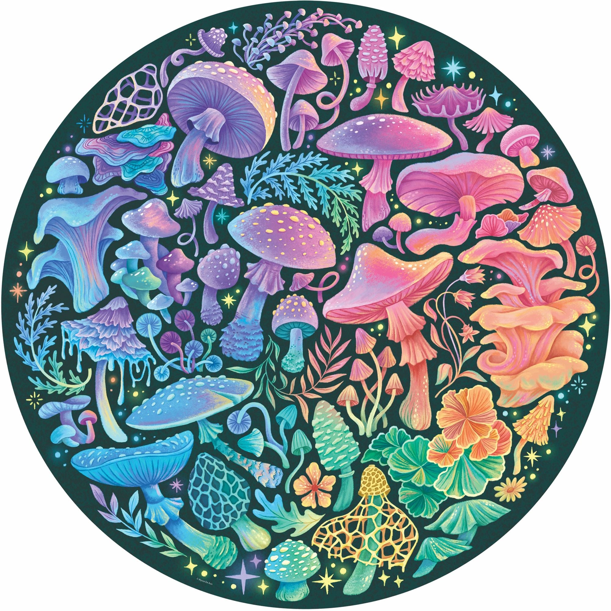 Mushrooms 500 Piece Round Puzzle - Image 2