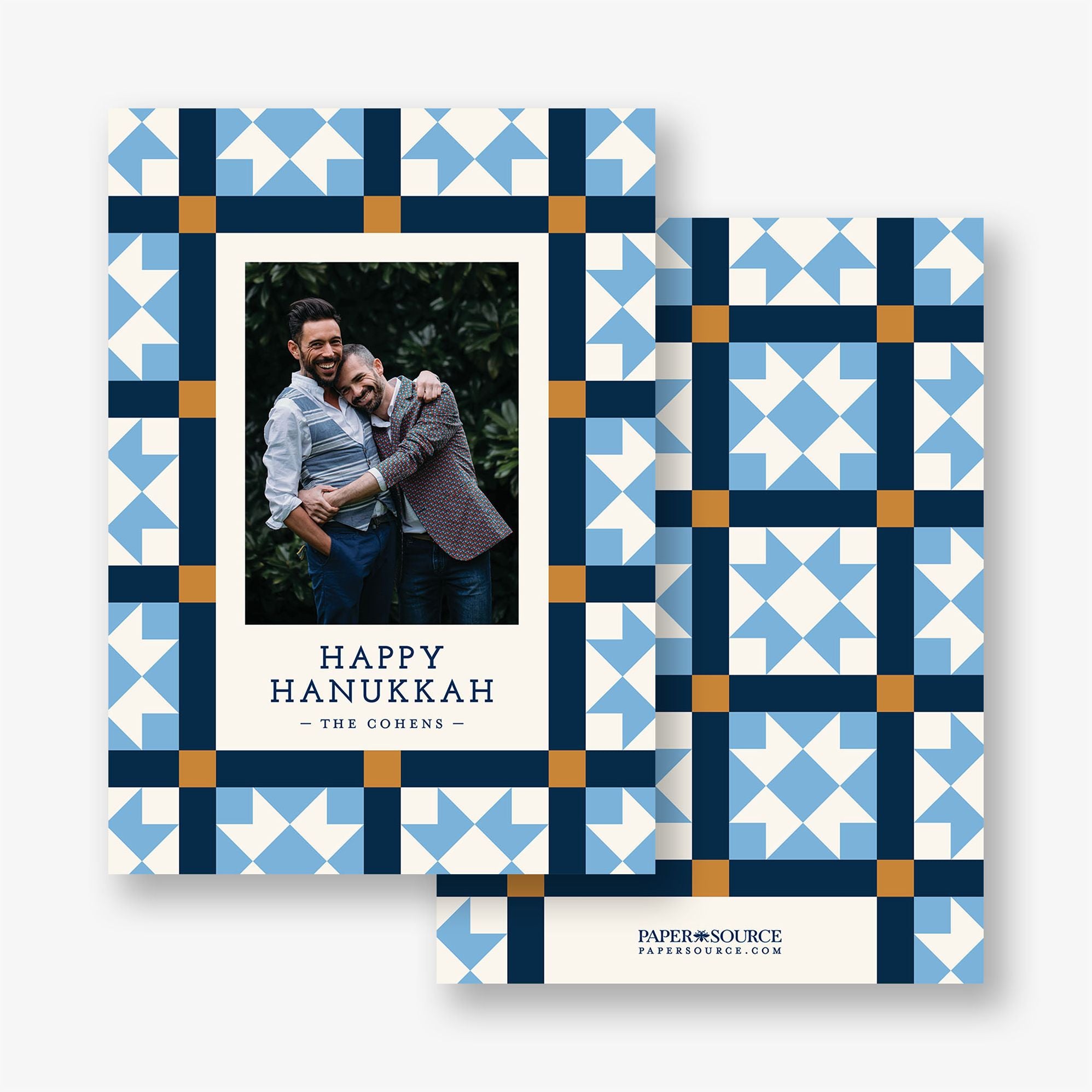 Patchwork Quilt Hanukkah Holiday Photo Card - Image 2