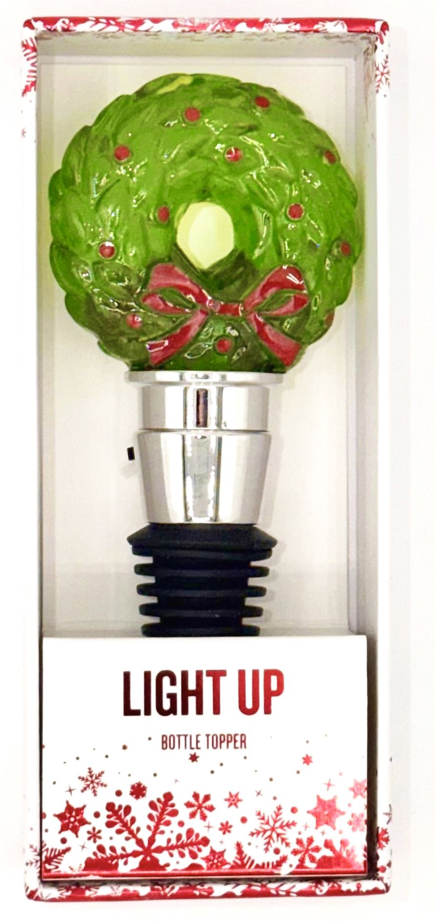 Light Up Wreath Wine Stopper - Image 3