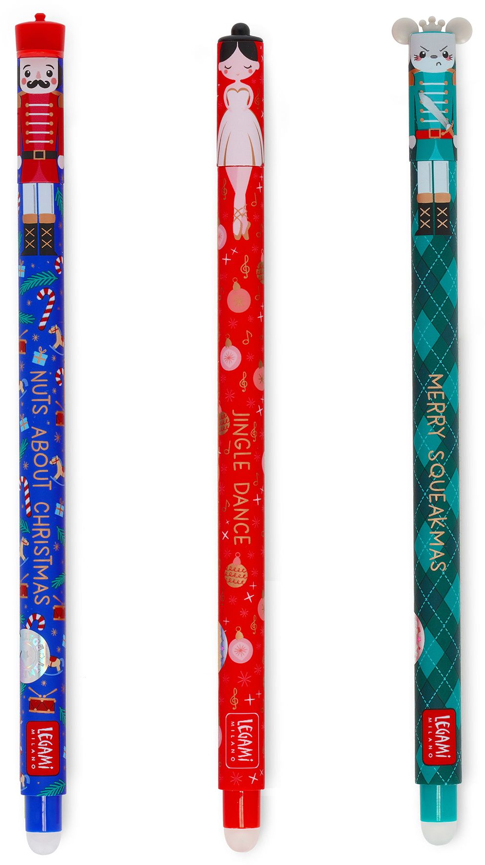 Set of 3 Erasable Christmas Gel Pens